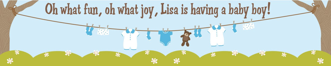 Clothesline It's A Boy - Personalized Baby Shower Banners