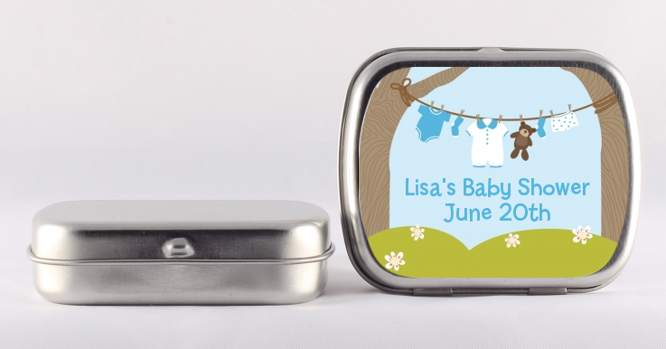 Clothesline It's A Boy - Personalized Baby Shower Mint Tins