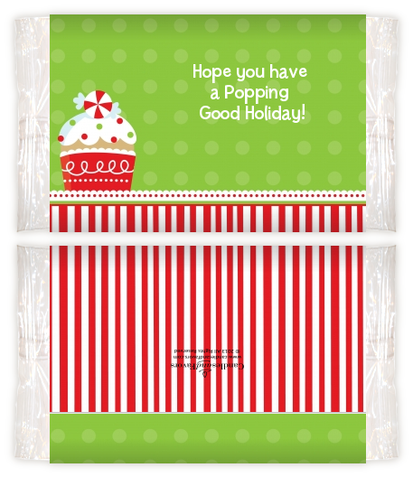 Cnristmas Cupcake - Personalized Popcorn Wrapper Christmas Favors