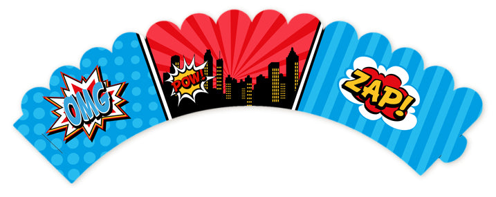 Calling All Superheroes - Birthday Party Cupcake Wrappers