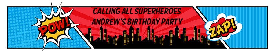 Calling All Superheroes - Personalized Birthday Party Banners