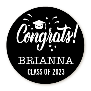 Congrats to the Grad - Round Personalized Graduation Party Sticker Labels