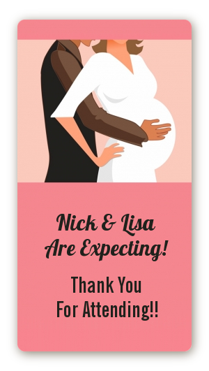 Couple Expecting Girl - Custom Rectangle Baby Shower Sticker/Labels