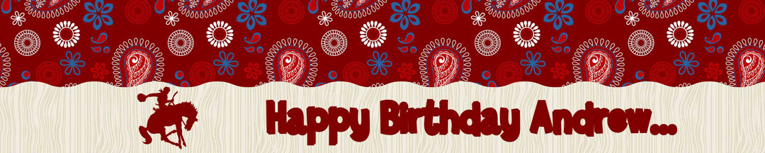 Cowboy Rider - Personalized Birthday Party Banners