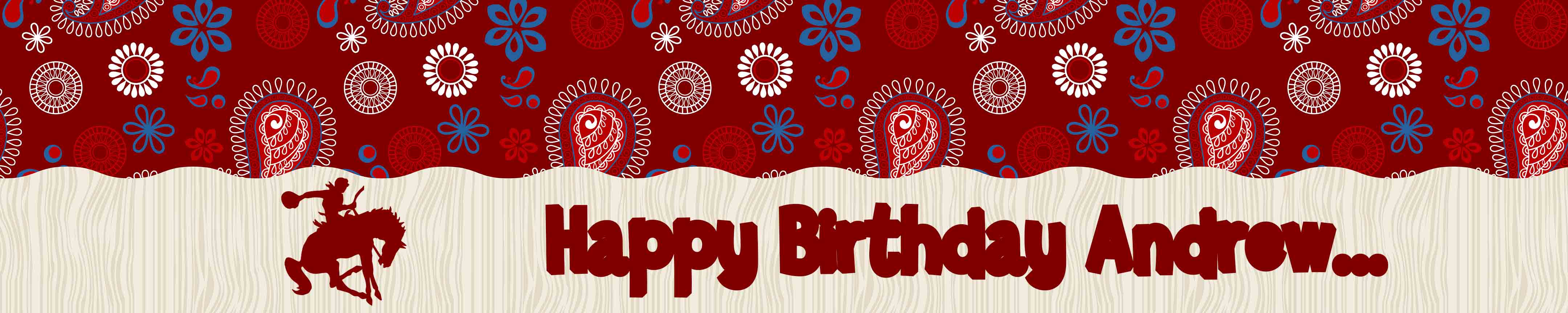 Cowboy Rider - Personalized Birthday Party Banners