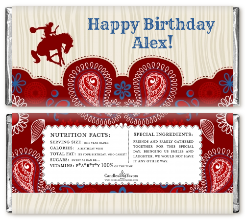 Cowboy Rider - Personalized Birthday Party Candy Bar Wrappers
