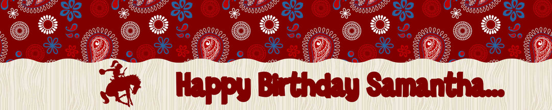Cowgirl Rider - Personalized Birthday Party Banners
