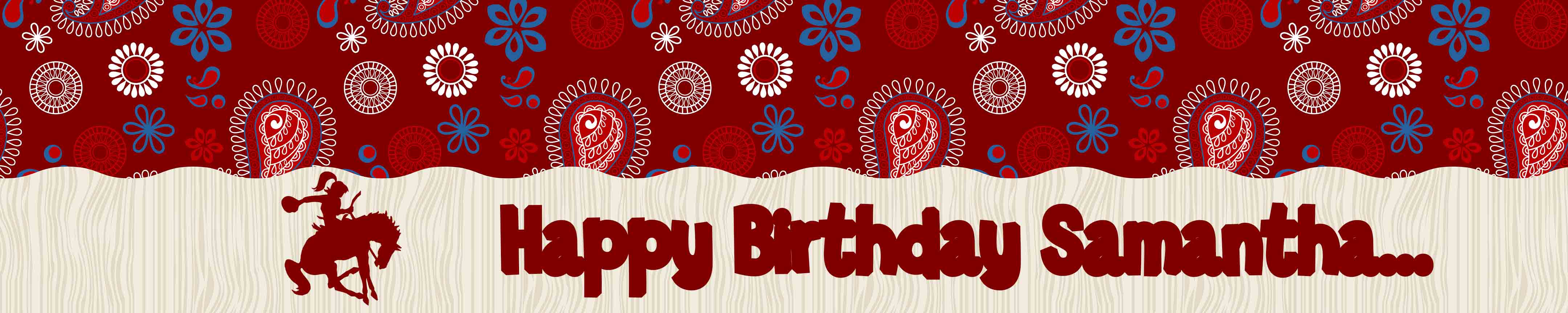Cowgirl Rider - Personalized Birthday Party Banners