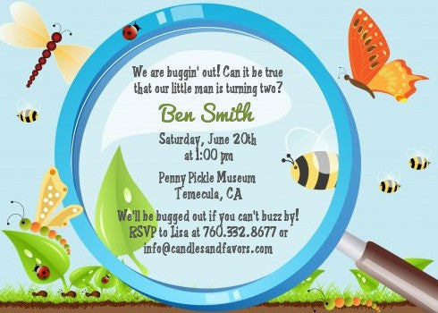 Critters Bugs & Insects - Birthday Party Invitations