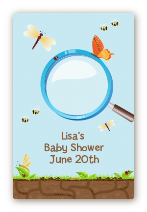 Critters Bugs & Insects - Custom Large Rectangle Baby Shower Sticker/Labels