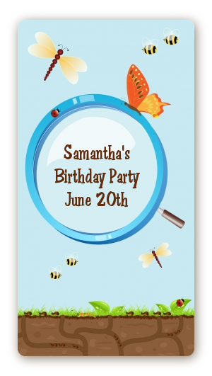 Critters Bugs & Insects - Custom Rectangle Birthday Party Sticker/Labels