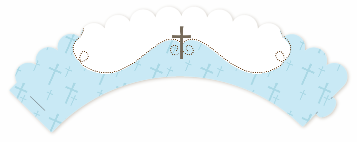 Cross Blue - Baptism / Christening Cupcake Wrappers