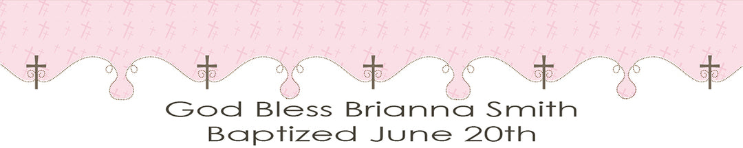 Cross Pink - Personalized Baptism / Christening Banners