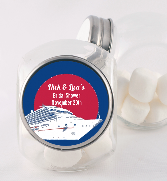 Cruise Ship - Personalized Bridal Shower Candy Jar