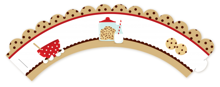 Milk & Cookies - Birthday Party Cupcake Wrappers