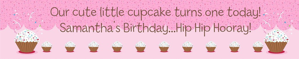 Cupcake Girl - Personalized Birthday Party Banners