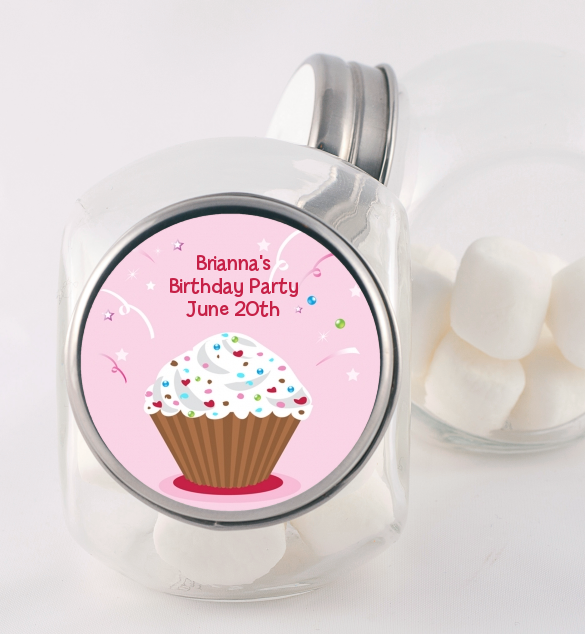 Cupcake Girl - Personalized Birthday Party Candy Jar