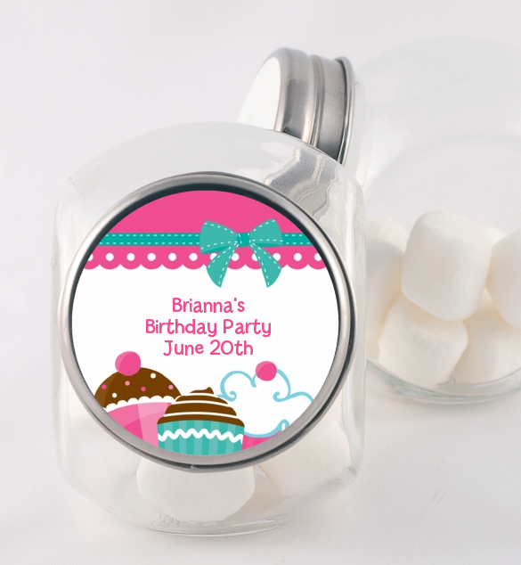Cupcake Trio - Personalized Birthday Party Candy Jar