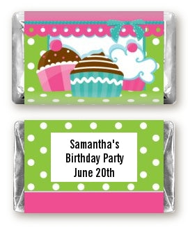 Cupcake Trio - Personalized Birthday Party Mini Candy Bar Wrappers