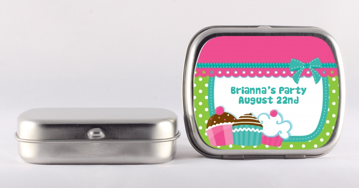 Cupcake Trio - Personalized Birthday Party Mint Tins