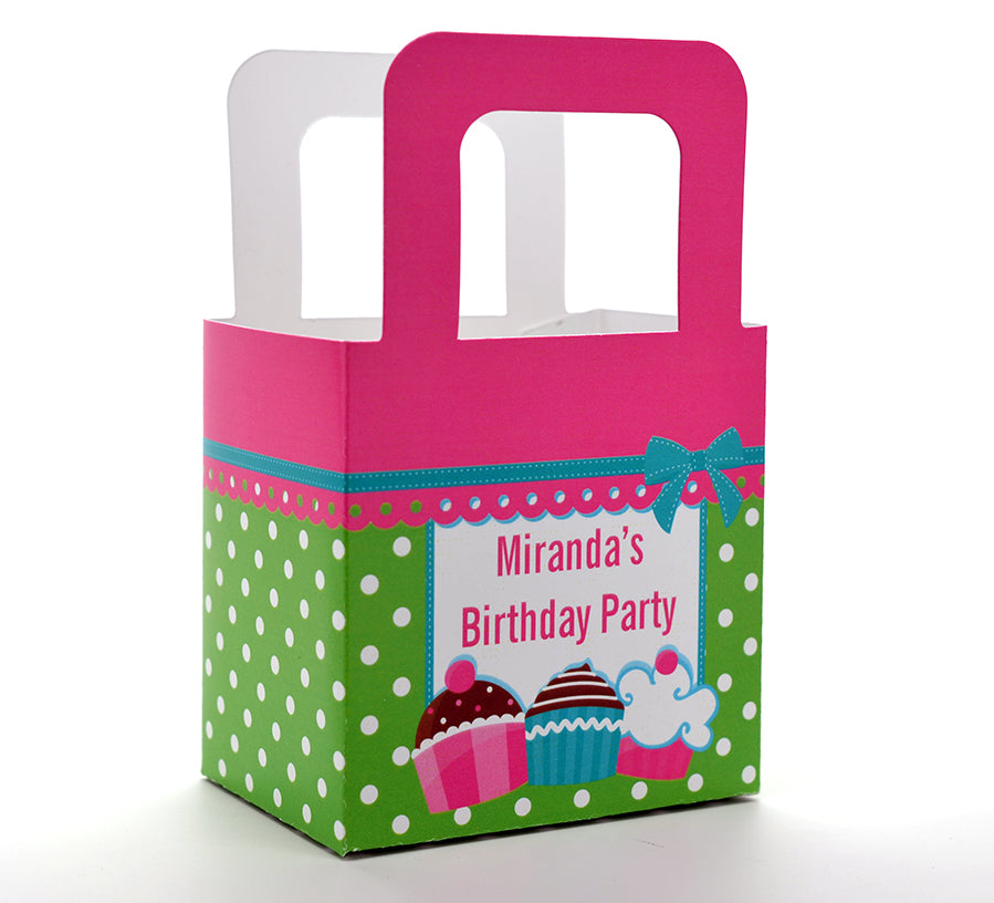 Cupcake Trio - Personalized Birthday Party Favor Boxes