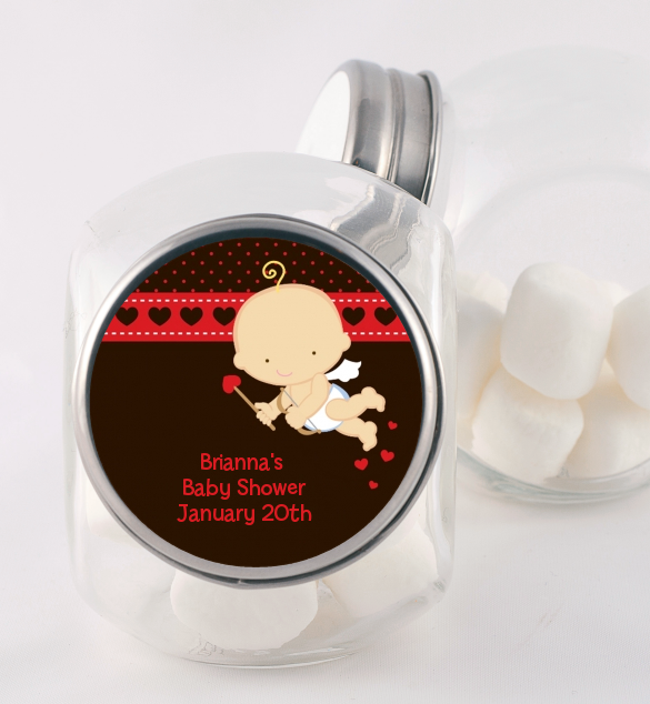 Cupid Baby Valentine's Day - Personalized Baby Shower Candy Jar