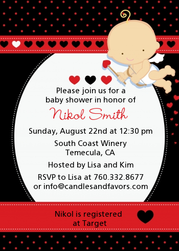 Cupid Baby Valentine's Day - Baby Shower Invitations