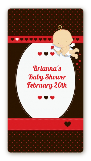 Cupid Baby Valentine's Day - Custom Rectangle Baby Shower Sticker/Labels