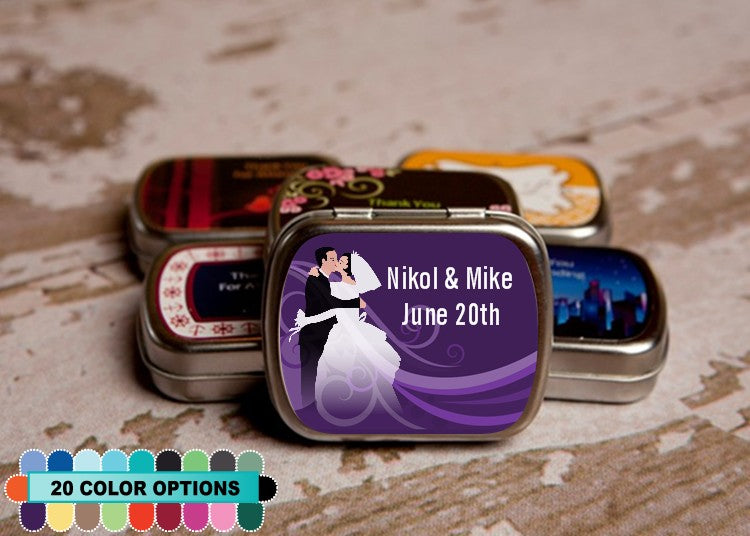 Custom Wedding Couple - Personalized Bridal Shower Mint Tins