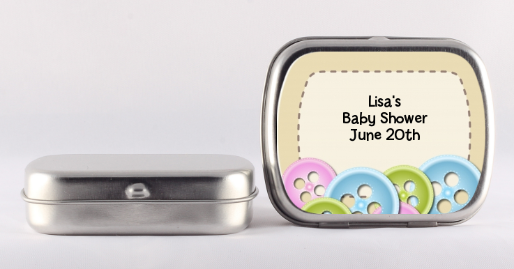 Cute As a Button - Personalized Baby Shower Mint Tins