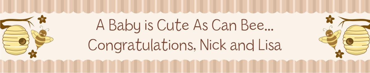 Cute As Can Bee - Personalized Baby Shower Banners