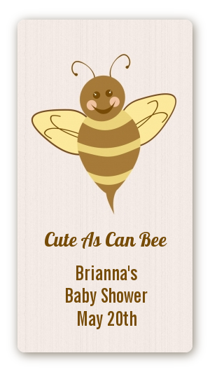 Cute As Can Bee - Custom Rectangle Baby Shower Sticker/Labels
