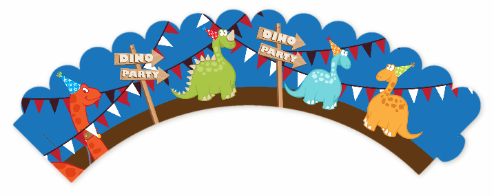 Dinosaur - Birthday Party Cupcake Wrappers