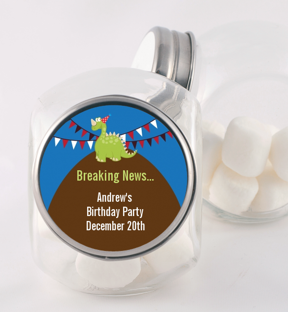 Dinosaur - Personalized Birthday Party Candy Jar