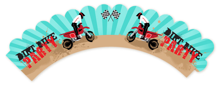 Dirt Bike - Birthday Party Cupcake Wrappers