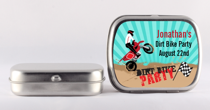 Dirt Bike - Personalized Birthday Party Mint Tins