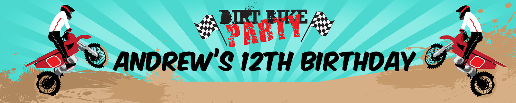 Dirt Bike - Personalized Birthday Party Banners