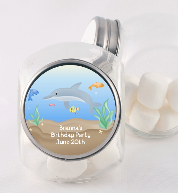 Dolphin - Personalized Birthday Party Candy Jar
