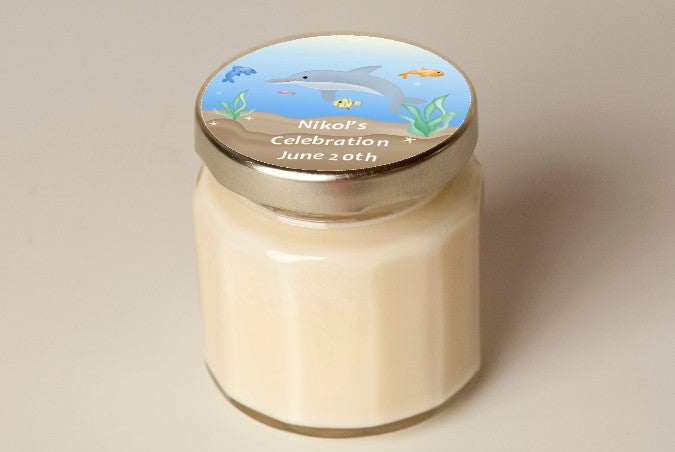 Dolphin - Birthday Party Personalized Candle Jar