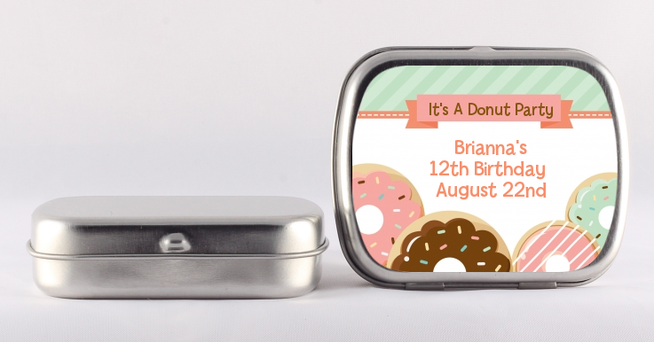 Donut Party - Personalized Birthday Party Mint Tins