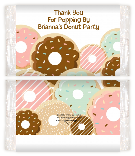 Donut Party - Personalized Popcorn Wrapper Birthday Party Favors