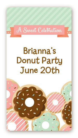 Donut Party - Custom Rectangle Birthday Party Sticker/Labels