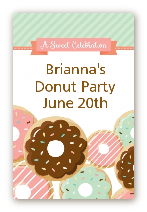 Donut Party - Custom Large Rectangle Birthday Party Sticker/Labels