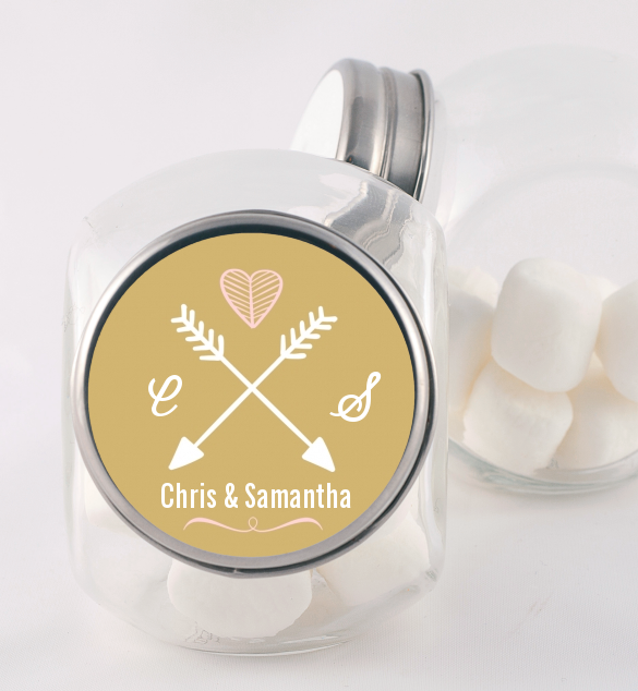 Double Arrows - Personalized Bridal Shower Candy Jar