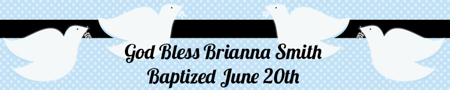 Dove Blue - Personalized Baptism / Christening Banners