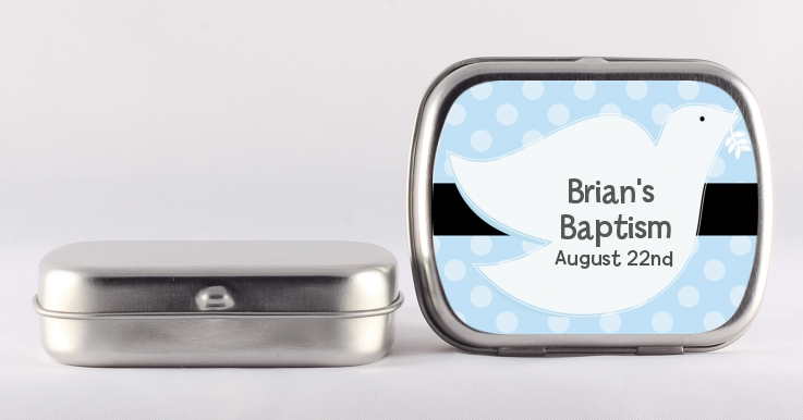 Dove Blue - Personalized Baptism / Christening Mint Tins