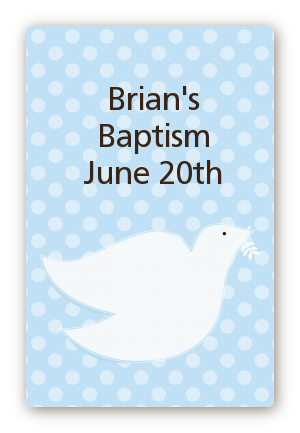 Dove Blue - Custom Large Rectangle Baptism / Christening Sticker/Labels
