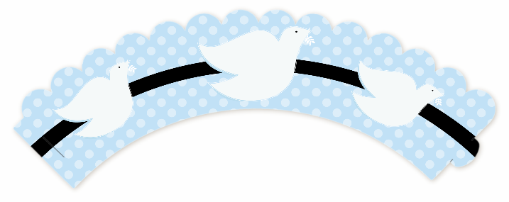 Dove Blue - Baptism / Christening Cupcake Wrappers