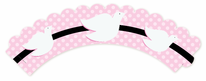 Dove Pink - Baptism / Christening Cupcake Wrappers