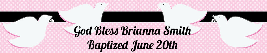 Dove Pink - Personalized Baptism / Christening Banners